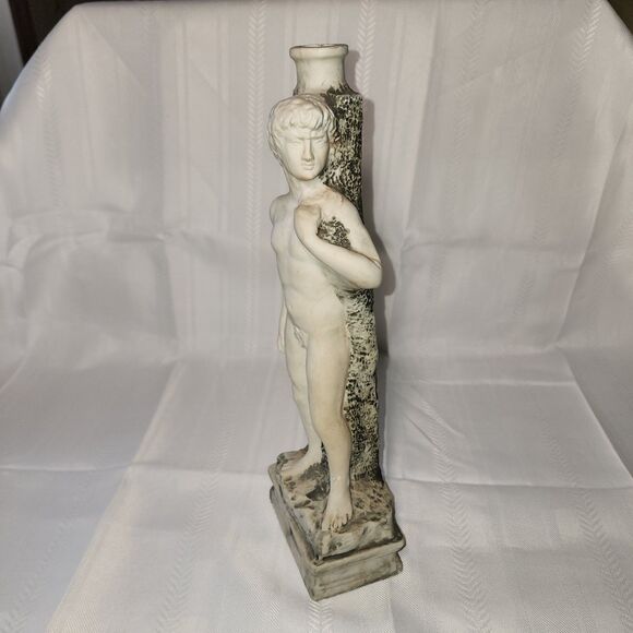 Vintage Decanter Statue David Michelangelo Handpainted Italy 13” Empty Vase - Picture 5 of 14